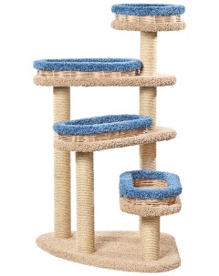 Комплекс для кошек Винтовая лестница с плетеными лежанками 82 х 82 х 140 см Пушок