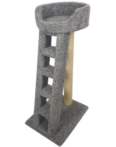 Когтеточка для кошек Лежанка с лестницей 60х45х115см серый Пушок