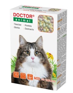 Лакомство для кошек МIX 120 таблеток Doctor animal