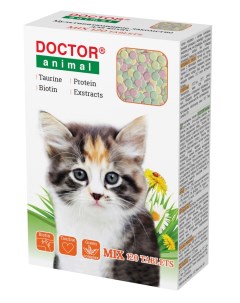 Лакомство для котят МIX мультивитаминное 120 таблеток Doctor animal