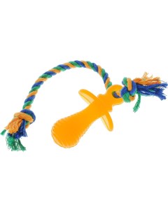 Жевательная игрушка для собак Соска с канатом и этикеткой желтый длина 35 см Doglike
