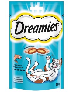 Лакомство для кошек Лакомые подушечки лосось 60 г Dreamies