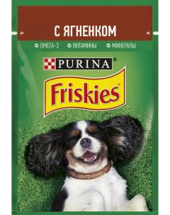 Влажный корм для взрослых собак кусочки с ягненком в подливе 85 г Friskies