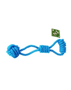 Игрушка для собак Грейфер веревочный с узлом и ручкой 33 см синий N1