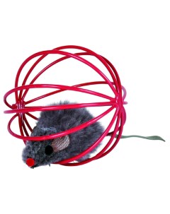 Дразнилка для кошек Мышки в проволочном шаре пластик плюш в ассортименте 6 см Trixie
