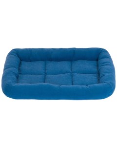 Лежак для животных Батут Бархат прямоугольная с валиком 2 синяя 54 х 37х 7 см Дарэлл