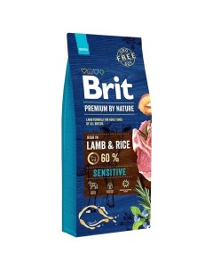 Сухой корм для собак Premium By Nature Sensitive ягненок и рис 15кг Brit*