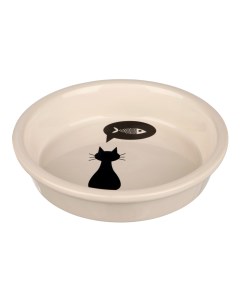 Одинарная миска для кошек керамика белый черный 0 25 л Trixie