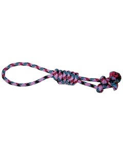 Игрушка для собак Грейфер веревочный плетеный с двумя узлами и ручкой 37 см N1