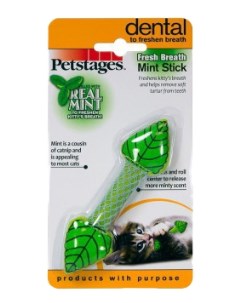 Жевательная игрушка для кошек Мятный листик текстиль зеленый 11 см Petstages