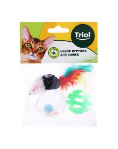 Мягкая игрушка для кошек текстиль разноцветный 35 см Триол