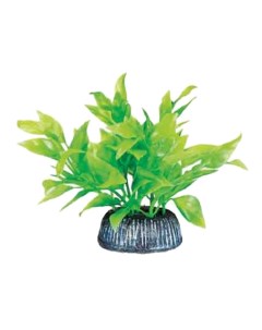 Искусственное растение для аквариума альтернантера зеленое 8 см пластик керамика Laguna