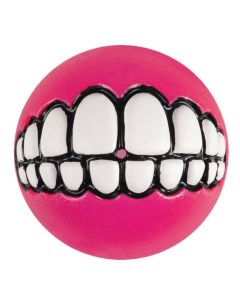 Игрушка для лакомств для собак Grinz L мяч с принтом зубы розовый 7 8 см Rogz