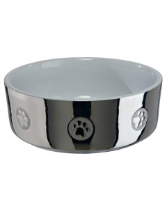 Одинарная миска для собак керамика серебристый белый 1 5 л Trixie