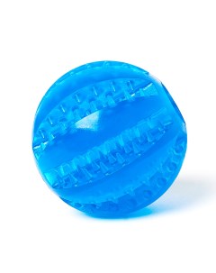 Жевательная игрушка мяч для собак Чистые клыки диаметр 7 см синий Играй гуляй