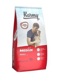 Сухой корм для собак для средних пород телятина 14 кг Karmy