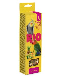 Палочки для средних попугаев с тропическими фруктами 75 г Rio