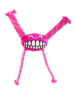 Игрушка пищалка для собак Flossy Grinz M с принтом зубы розовая 21 см Rogz