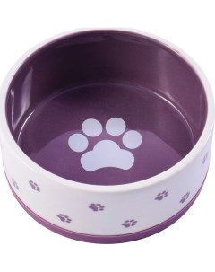 Миска для собак керамическая нескользящая белая с фиолетовым 360мл Керамикарт