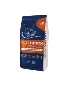 Сухой корм для собак DogLunch Premium с ягненком и рисом для средних и крупных пород 2кг Dog lunch