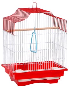 Клетка для птиц укомплектованная 30 х 23 х 39 см красная Nobrand