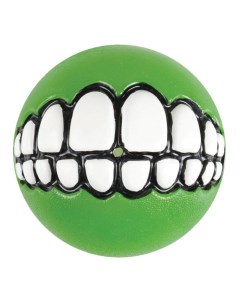 Игрушка для лакомств для собак Grinz L мяч с принтом зубы лайм 7 8 см Rogz