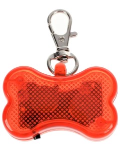 Медальон на ошейник Косточка для собак светодиодный оранжевый Nobrand