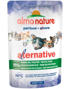 Влажный корм для кошек Alternative с тихоокеанским тунцом 55г Almo nature