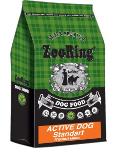 Сухой корм для собак Active Dog Standart птичий микс и рис 10 кг Zooring