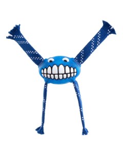 Жевательная игрушка для собак Flossy Grinz L с принтом зубы и пищалкой синяя 24 см Rogz