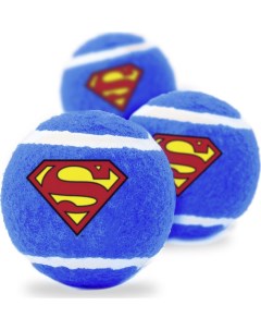 Апорт для собак Теннисный мяч Супермен синий длина 7 см 3 шт Buckle-down