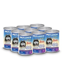 Консервы для собак мясное ассорти с рубцом кусочки в желе 9 шт по 400 г Lunch for pets