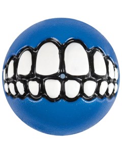 Игрушка для лакомств для собак Grinz S мяч с принтом зубы синий 4 9 см Rogz