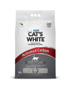 Комкующийся наполнитель Activated Carbon с активированным углем 10л Cat's white