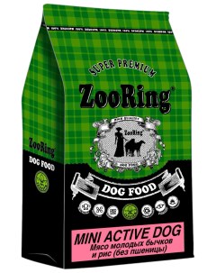 Сухой корм для собак Mini Active Dog Мясо молодых бычков и рис 5 шт по 2 кг Zooring