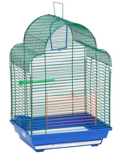 Клетка для птиц с наполнением 35 х 28 х 52 см синий Nobrand
