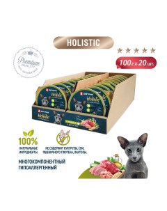 Консервы для кошек Holistic Индейка и цукини 20шт по 100г Зоогурман