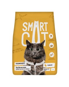 Сухой корм для кошек курица 1 4кг Smart cat