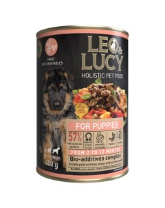 Консервы для щенков LEO LUCY ассорти с овощами и биодобавками 400 г Leo&lucy