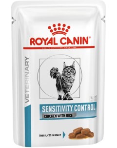 Влажный корм для кошек Sensitivity Control курица и рис 24шт по 85 г Royal canin