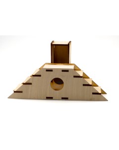 Домик для грызунов деревянный Эстакада с лифтом 12х22х12 см Вака
