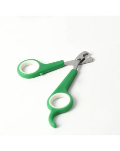 Ножницы когтерезы бело зеленые отверстие 6 мм Пижон