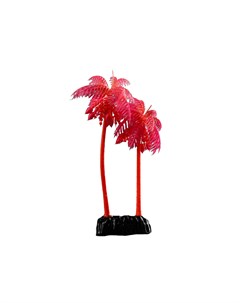 Растение искусственное аквариумное Пальма светящееся 18 см красное Пижон аква