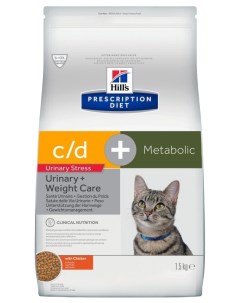 Сухой корм для кошек Prescription Diet C D Metabolic с курицей 1 5 кг Hill`s