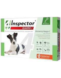 Противопаразитарные капли для собак Inspector Quadro С масса 4 10 кг Neoterica