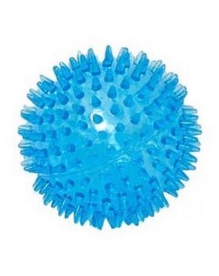 Игрушка для собак TPR Мячик с шипами с пищалкой синий 9 см Homepet