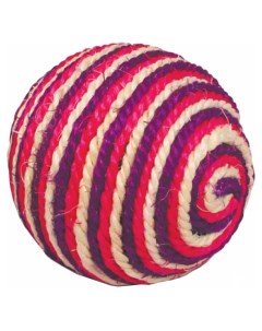 Мяч для кошек Шарик сизаль бежевый розовый фиолетовый 9 5 см Триол