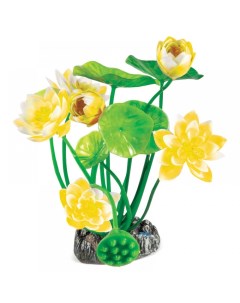 Искусственное растение для аквариума Нимфея желтая 20 см пластик Laguna