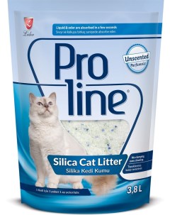 Впитывающий силикагелевый наполнитель для кошек Unscented без запаха 3 8 л Proline