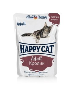 Влажный корм для кошек с кроликом 22шт по 100г Happy cat